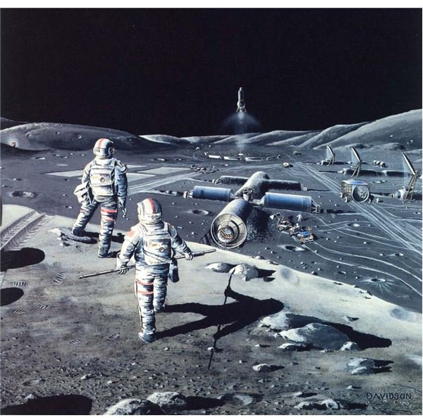 Future lunar base? Artistic rendering, NASA.