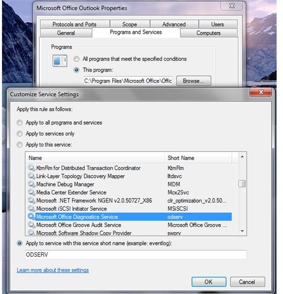 Customize Service Firewall Rules