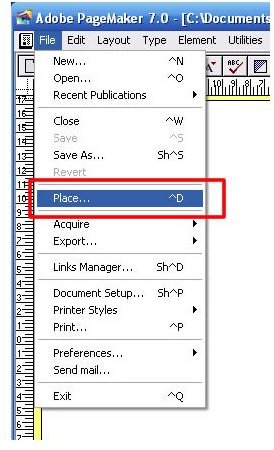 How to Import Word Documents and Text into PageMaker 7.0 Using the Place Command