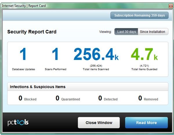 New Security Report Card in PC Tools Internet Security 2011