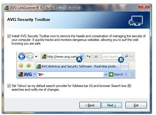 Optional Component: AVG Security Toolbar