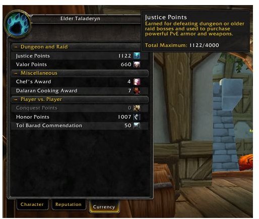 What are Justice Points in WoW?