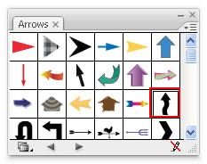 Adobe Illustrator CS3 Menus - black and gray scribble arrows menu - arrow box