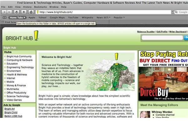 Open bookmarked tabs Safari