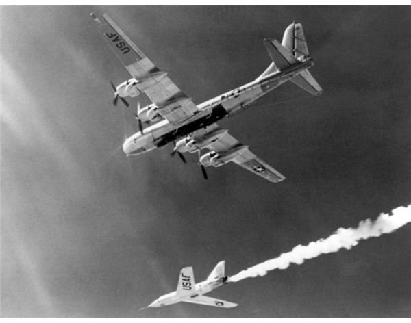 The X-2 as it is dropped from a B-50