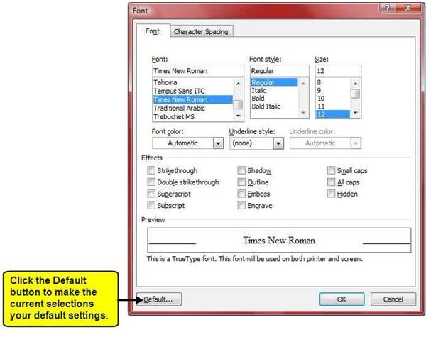 BrightHub - Customizing Word 2007 - Default Font 3