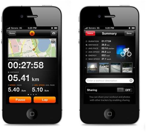 Sports tracker on iPhone