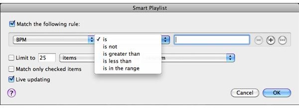 BPM in iTunes: Creating a Smart Playlist