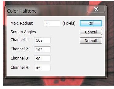 Color Halftone Menu