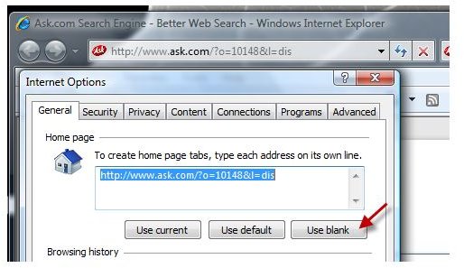 Removing Ask Search Toolbar from Internet Explorer
