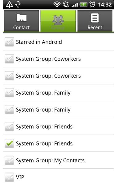 Select the Group Tab and Any of the Predefined Groups