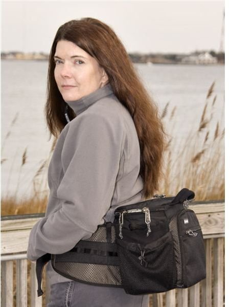 Lisa models the Speed Freak as a belt pack.