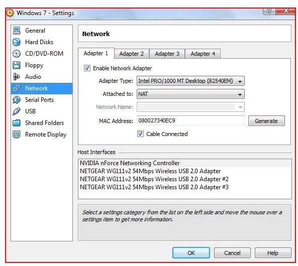 virtualbox network settings for windows 3.11 for workgroups