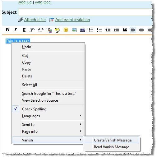 Figure 3: Create Encrypted Gmail Message