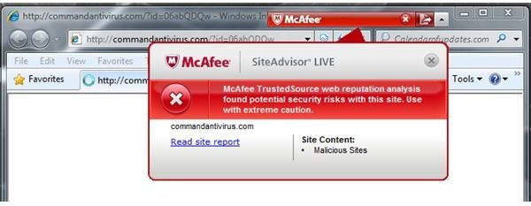 SiteAdvisor Detects Fake AV site