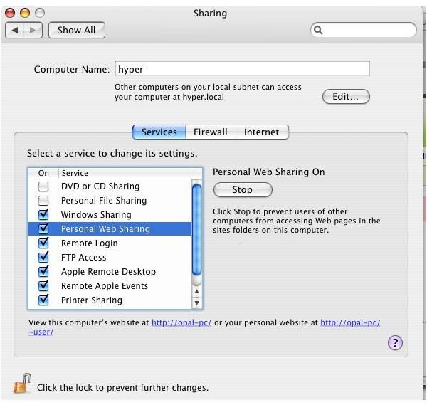 The Mac OS X Apache Web Server