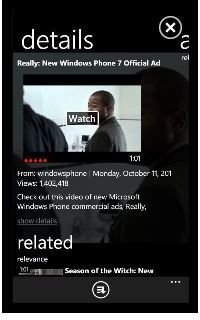 Watch Windows Phone 7 videos with LazyWorm YouTube app