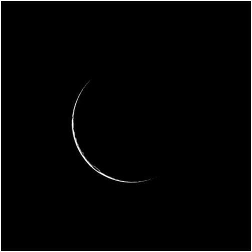 Dione - Crescent - Image courtesy of NASA