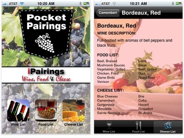 iPairings: Wine, Food and Cheese Pairings