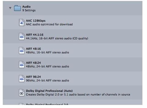 Audio Format Options