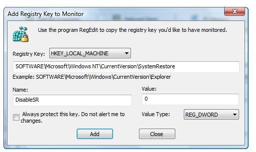 Example Registry Entry to Monitor
