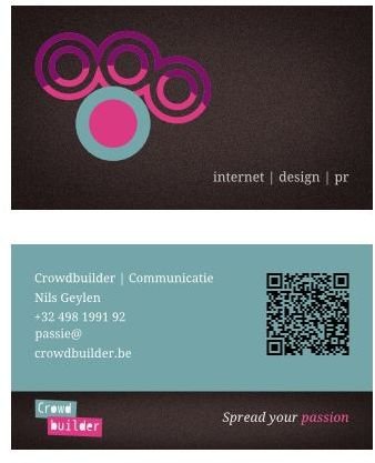 A colorful, well-rendered graphic design business card.