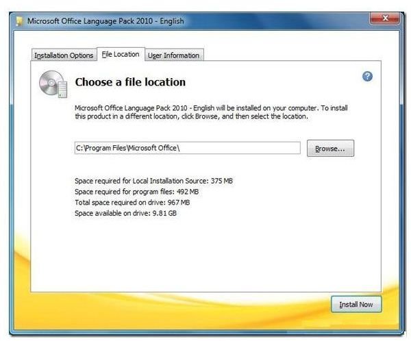 choose file location