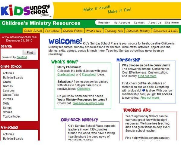 Kids Sunday School Website