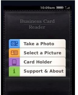 business card reader blackberry app