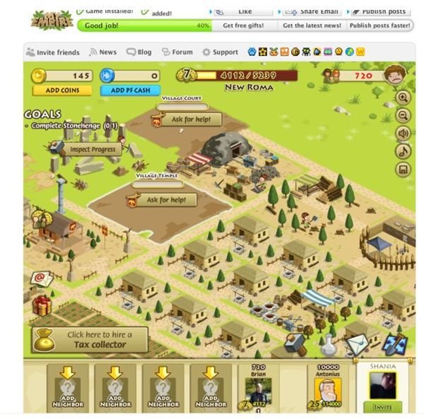 My Empire: Facebook Game Review -  Ancient Rome style city building game