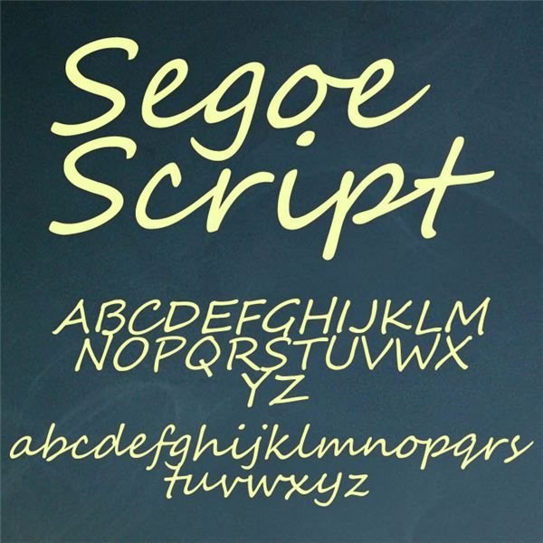 Segoe Script is an example of a casual script typeface