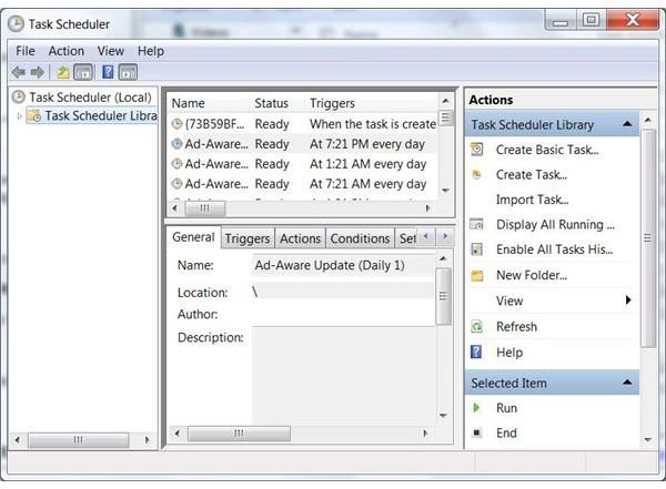Windows 7 Administrative Tools: Task Scheduler
