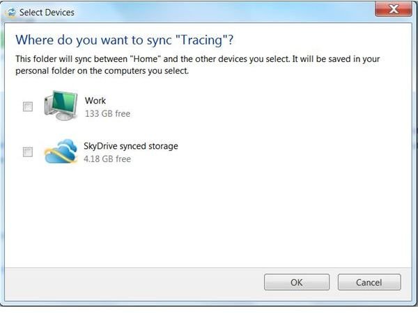 windows live mesh sync folders