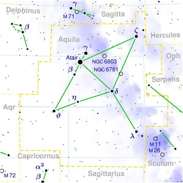 Aquila constellation map