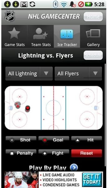 Top 10 Android Sports Apps - NHL GameCenter
