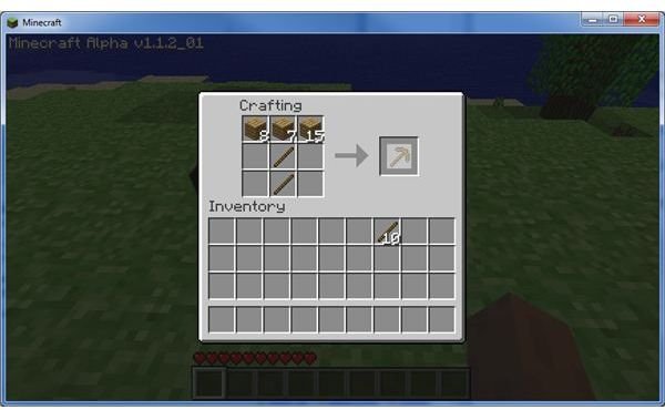 Minecraft Tutorial: Making a Pickaxe