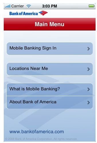 Bank of America iPhone App