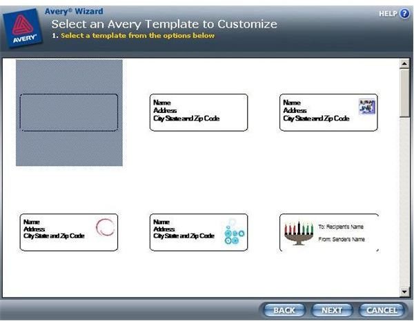 Select Avery Template to Customize