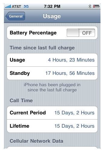 battery status on iphone