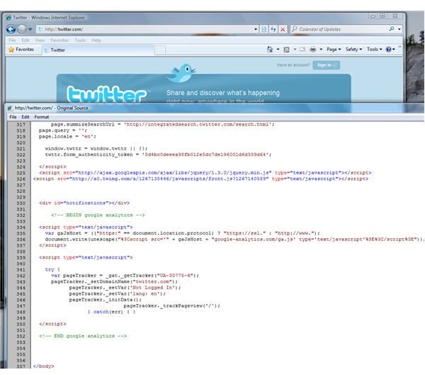 Google Analytics in Twitter.com