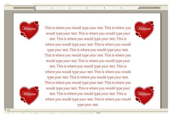How to Create Valentines Stationary Paper in Microsoft Word - stationary