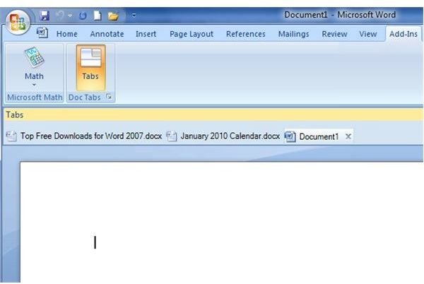 Word Addin Tabs