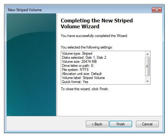 Step 7 - Disk Management Completing the Wizard