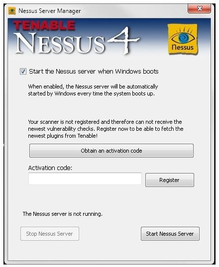 Nessus Activation Code Entry