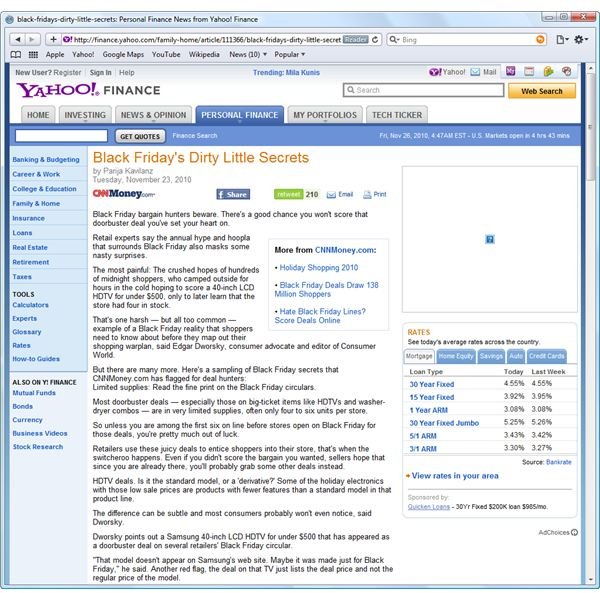 Yahoo news article article without using Safari Reader