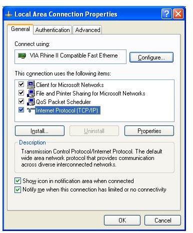 Local Area Connection Properties