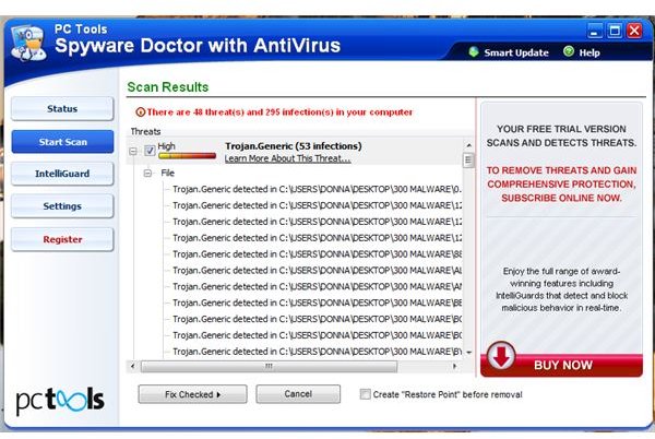 Good Detection Result by Spyware Doctor with AV