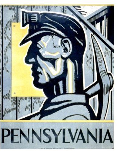 Coal-wpa WPA poster USA 1936 Category:Labour movement