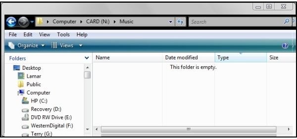 Empty Music Folder