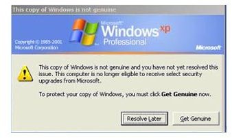 windows xp genuine advantage validation check